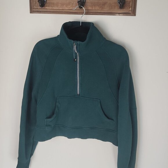COPY - Lululemon x Peloton Scuba Oversized Funnel-Neck Half Zip Storm Teal XS/S - Picture 4 of 8